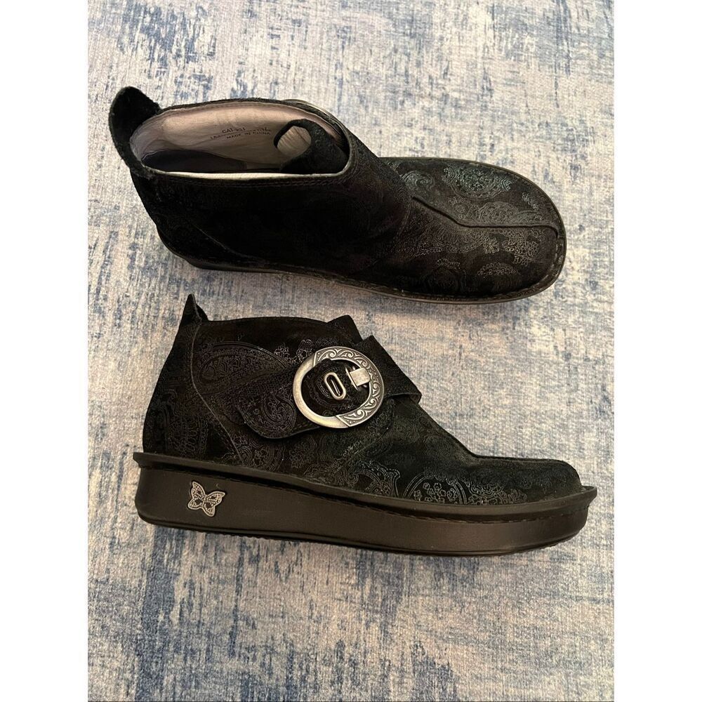 Alegria Black Beauty Caiti Leather Ankle Booties Style CAT-931 Size 37 / 7.5